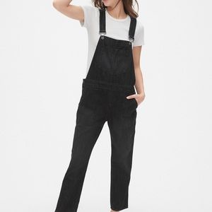 GAP Straight Leg Black Denim Overalls Size XS